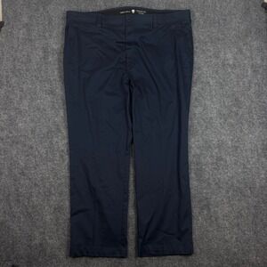 Oak Hill Straight Fit Tech Pants Mens 46x30 Navy Blue DXL Stretch Chino Trousers